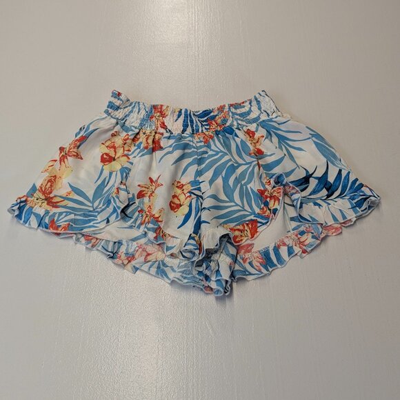 Rip Curl Size Small Tropical Ruffled Shorts Turquoise/Orange - Picture 2 of 11